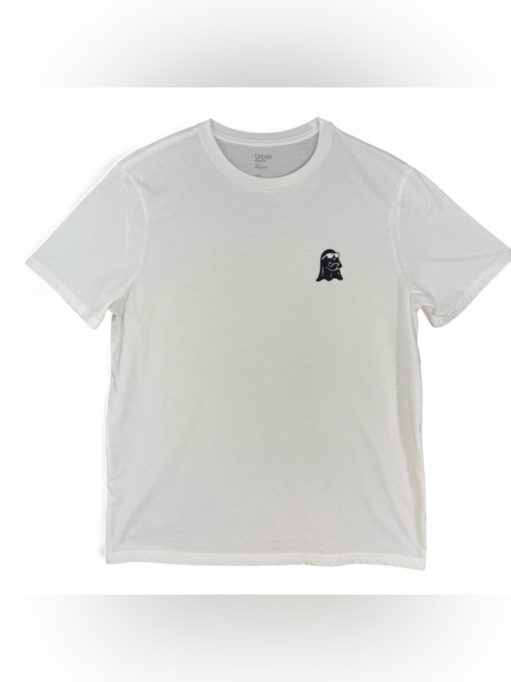 Custom made SuperSoft White Graphic T-Shirt Cool Ghost Sunglasses Men's Large